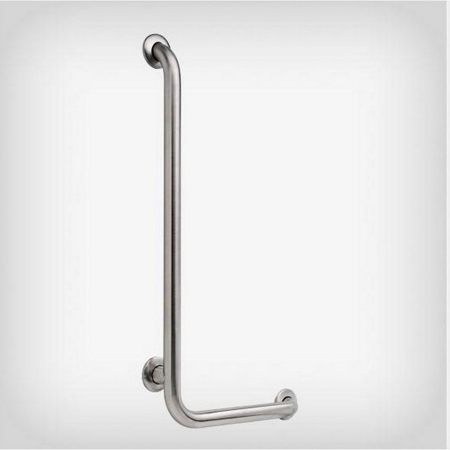 32" X 16" X 1-1/2" 90 Degree Left Angled Grab Bar Stainless Steel Liberty 5682LH