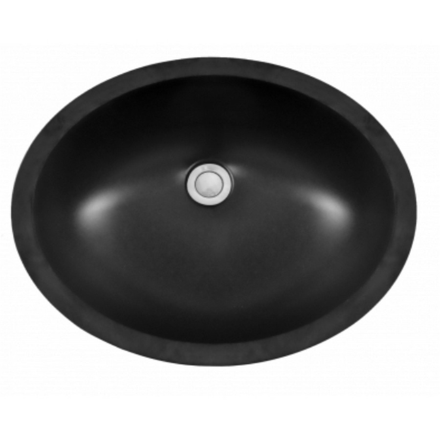 19" Seamless Undermount Acrylic Vanity Sink Black Karran Q-306-BL