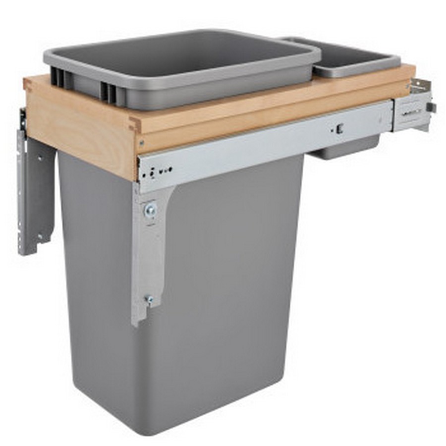 4WCTM Top Mount Single 50 Quart Waste Container Maple Rev-A-Shelf 4WCTM-1550BBSCDM-1