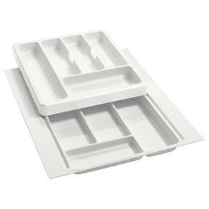 Plastic Cutlery Drawer Insert 17-3/4" W Glossy White Rev-A-Shelf RT 14-4F