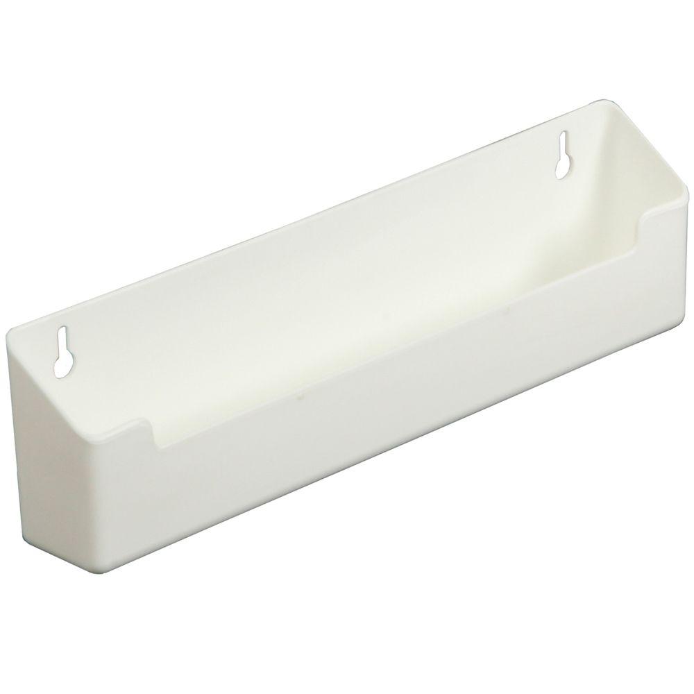 KV PSF14-W 14in Polymer Sink Tip-Out Tray, White, No Tab Stops, Knape and Vogt