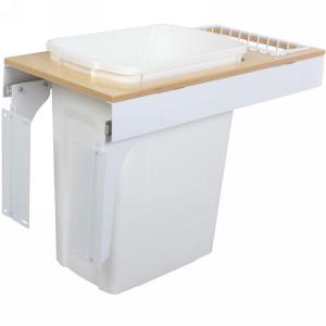 TSC Top Mount Single 35 Quart Waste Container 12" Birch/White Knape and Vogt TSC12-1-35WH