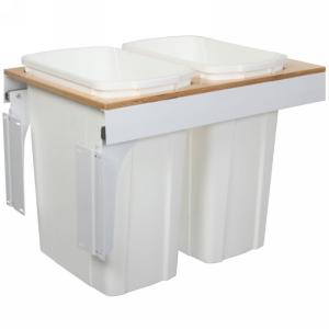 TSC Top Mount Double 35 Quart Waste Container 15" Birch/White Knape and Vogt TSC15-2-35WH