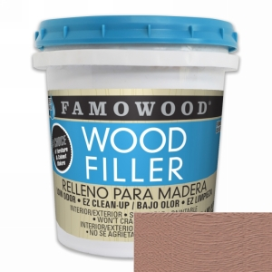 FamoWood 40022112 Wood Filler, Water Based, Cherry/Dark Mahogany, 24 oz. (1 Pint)