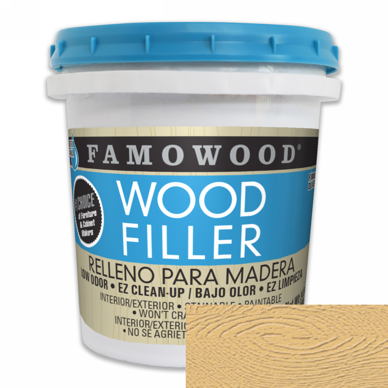 FamoWood 40022118 Wood Filler, Water Based, Fir/Maple, 24 oz (1 Pint)