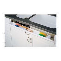 36" Slim Series Polymer Sink Tip-Out Tray with Euro Hinges and End Caps White Rev-A-Shelf 6541-36-11-ETH