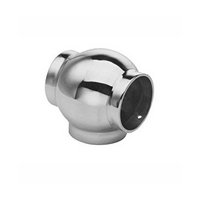 Lavi 44-704/1H, Bar Railing Fittings, Ball Tee Traditional Fittings, 2-1/2 D x 2-3/4 L, Fits Railing dia: 1-1/2, Satin Stainless Steel
