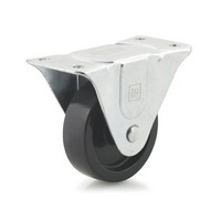 DH Casters C-GD40PR, Plate Mount Swivel & Rigid Caster, Medium Duty, 4in, 225lb Capacity, Plate Size 2-3/4 x 6in