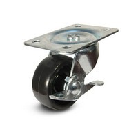 DH Casters C-GD25PSB, Plate Mount Swivel & Rigid Caster, Medium Duty, 2-1/2, 175lb Capacity, Plate Size 2-3/4 x 3-27/32in