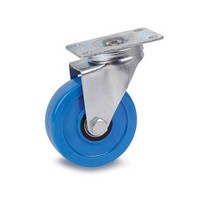 DH Casters C-LM4P1PUS, Plate Mount Swivel & Rigid Caster, Medium Duty, 4in, 275lb Capacity, Plate Size 2-3/8 x 3-5/8