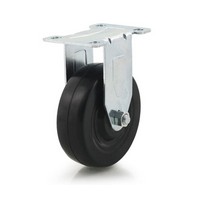 DH Casters C-LM4P1RR, Plate Mount Swivel &amp; Rigid Caster, Medium Duty, 4in, 265lb Capacity, Plate Size 2-3/8 x 3-5/8