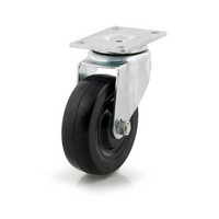 DH Casters C-LM4P1RS, Plate Mount Swivel & Rigid Caster, Medium Duty, 4in, 265lb Capacity, Plate Size 2-3/8 x 3-5/8