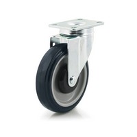 DH Casters C-LM5P1PUS, Plate Mount Swivel & Rigid Caster, Medium Duty, 5in, 300lb Capacity, Plate Size 2-3/8 x 3-5/8