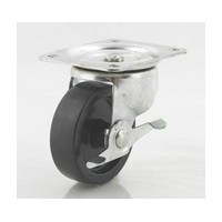 DH Casters C-GD40HRSB, Plate Mount Swivel & Rigid Caster, Medium Duty, 4in, 300lb Capacity, Plate Size 4 x 5-1/18in