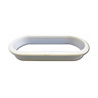 Hardware Concepts 6398-010, Oval Plastic Grommet Only (No Cap), Bore Hole: 6 L x 2-1/2 W, White