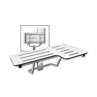 Harney Hardware 19070, Fold Up Shower Bench, Reversible, Left Handed, Phenolic Seat, Ada, Stainless Steel Shower Bench, Brushed Stainless Steel, ADA