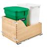 4WCSC Single 35 Quart Bottom Mount Waste Container and Compost Bin Natural Maple Rev-A-Shelf 4WCSC-1835CKGR-2