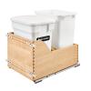 4WCSC Single 35 Quart Bottom Mount Waste Container and Compost Bin Natural Maple Rev-A-Shelf 4WCSC-1835CKWH-2