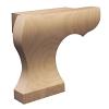4" x 6" x 1" Left Curved Edge Wood Pedestal Foot Maple WE Preferred SZDW11208MA