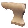 4-1/2" x 6" x 1" Right Curved Edge Wood Pedestal Foot Maple  WE Preferred SZDW11211MA