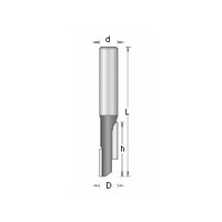 Amana Tool 51310, Staggertooth Plunge Carbide Tip Bit, 2 Flute, 1/2 Shank, D - 1/2, h - 2-1/4, d - 1/2, L - 4-1/2