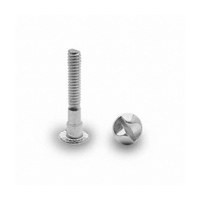 Jacknob 9823-100/BAG, Toilet Partition Steel One-Way Slotted Shoulder Screws, 1-5/16 L, Chrome