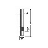 Bosch 85285B100, Flush Trim Panel Pilot Solid Carbide, Single Flute, 1/4 Shank, D - 1/4, h - 1/4, d - 1/4, L - 1-1/2
