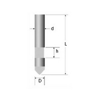 Bosch 85287, Solid Carbide Hole &amp; Flush Cut Trimmer, 1/4 Shank, D - 1/4, h - 1/4, d - 1/4, L - 1-1/2