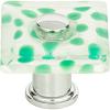 Dream Glass Emerald Polka Dot Glass Knob 1-1/2