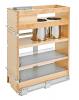 9" Vanity Outlet Pullout Grooming Organizer with Soft-Close Natural Maple Rev-A-Shelf 445-VBOSC-8C