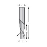 Spiral Flute Solid Carbide Plunge Bit  Downcut  2 Flute  1/4 Shank  D - 1/8  h - 1/2  d - 1/4  L - 2 Amana Tool 46200
