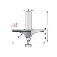 Amana Tool 49550, Handrail/Table Edge Carbide Tip Bit w/ Bottom Mount Ball Bearing Guide, Table Edge, 2 Flute, 1/2 Shank
