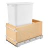 4VLWCSC Single 50 Quart Bottom Mount Waste Container Maple/White Rev-A-Shelf 4VLWCSC-1550DM-1