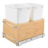 4VLWCSC Double 35 Quart Bottom Mount Waste Container Maple/White 18" W Rev-A-Shelf 4VLWCSC-1835DM-2