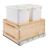 4VLWCSC Double 35 Quart Bottom Mount Waste Container Maple/White 21" W Rev-A-Shelf 4VLWCSC-2135DM-2