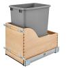 4WCSC Single 32 Quart Reduced Depth Bottom Mount Waste Container Maple Rev-A-Shelf 4WCSC-1532DM16-1
