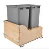 4WCSC Double 50 Quart Bottom Mount Waste Container Maple Rev-A-Shelf 4WCSC-2150DM-2