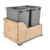 4WCSC Double 35 Quart Bottom Mount Waste Container Maple Rev-A-Shelf 4WCSC-1835DM-2