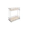 Maple Solid Bottom Chrome Wire Two-Tier Contemporary Base Cabinet Pullout w/BLUMOTION Soft-Close for Full Access 12