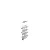 Gray Solid Bottom (4) Shelf Pullout w/ Soft-Close for Full Access 12" Pantry w/Height of 43-13/32" to 50-3/4" Rev-A-Shelf 5343-10-GR