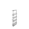Gray Solid Bottom (4) Shelf Pullout w/ Soft-Close for Face Frame 12" Pantry w/Height of 50-3/4" to 58-9/32" Rev-A-Shelf 5350-08-GR