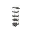 Orion Gray Solid Bottom (5) Shelf Swing-Out Pantry for Full Access 18" Pantry w/Height Opening of 74" Rev-A-Shelf 5374-24FL-FOG