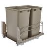 53WC Double 35 Quart Bottom Mount Waste Container with Soft Close Rev-A-Shelf 53WC-1835SCDM-212