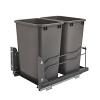 53WC Double 35 Quart Bottom Mount Waste Container Orion Gray Rev-A-Shelf 53WC-1835SCDM-213