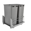 53WC Double 50 Quart Bottom Mount Waste Container Silver Rev-A-Shelf 53WC-2150SCDM-217