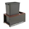 5LB Single 50 Quart LEGRABOX Bottom Mount Waste Container Walnut Rev-A-Shelf 5LB-1550OGWN-113