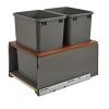 5LB Double 35 Quart LEGRABOX Bottom Mount Waste Container Walnut Rev-A-Shelf 5LB-1835OGWN-213