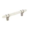 Carrione Pull 96mm Center to Center Marble White/Satin Nickel Amerock BP36648MWG10