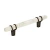 Carrione Pull 96mm Center to Center Marble White/Oil Rubbed Bronze BP36648MWORB
