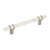 Carrione Pull 128mm Center to Center Marble White/Satin Nickel Amerock BP36649MWG10